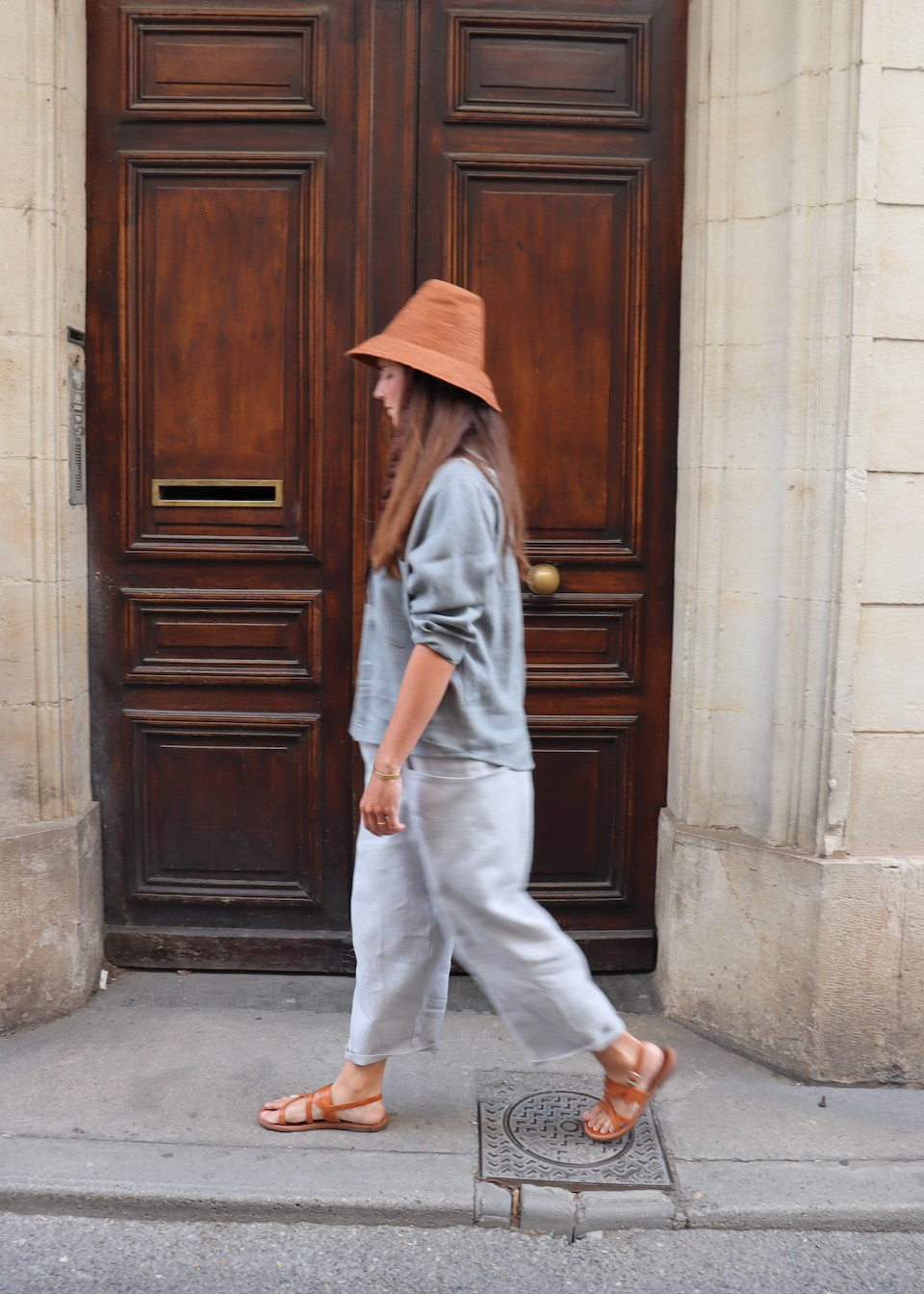Chemise 09 en lin bleu orage  - LE VESTIAIRE DE JEANNE