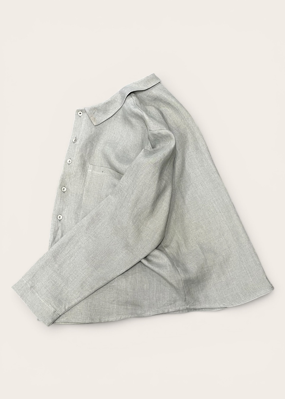 Chemise 09 en lin bleu orage  - LE VESTIAIRE DE JEANNE