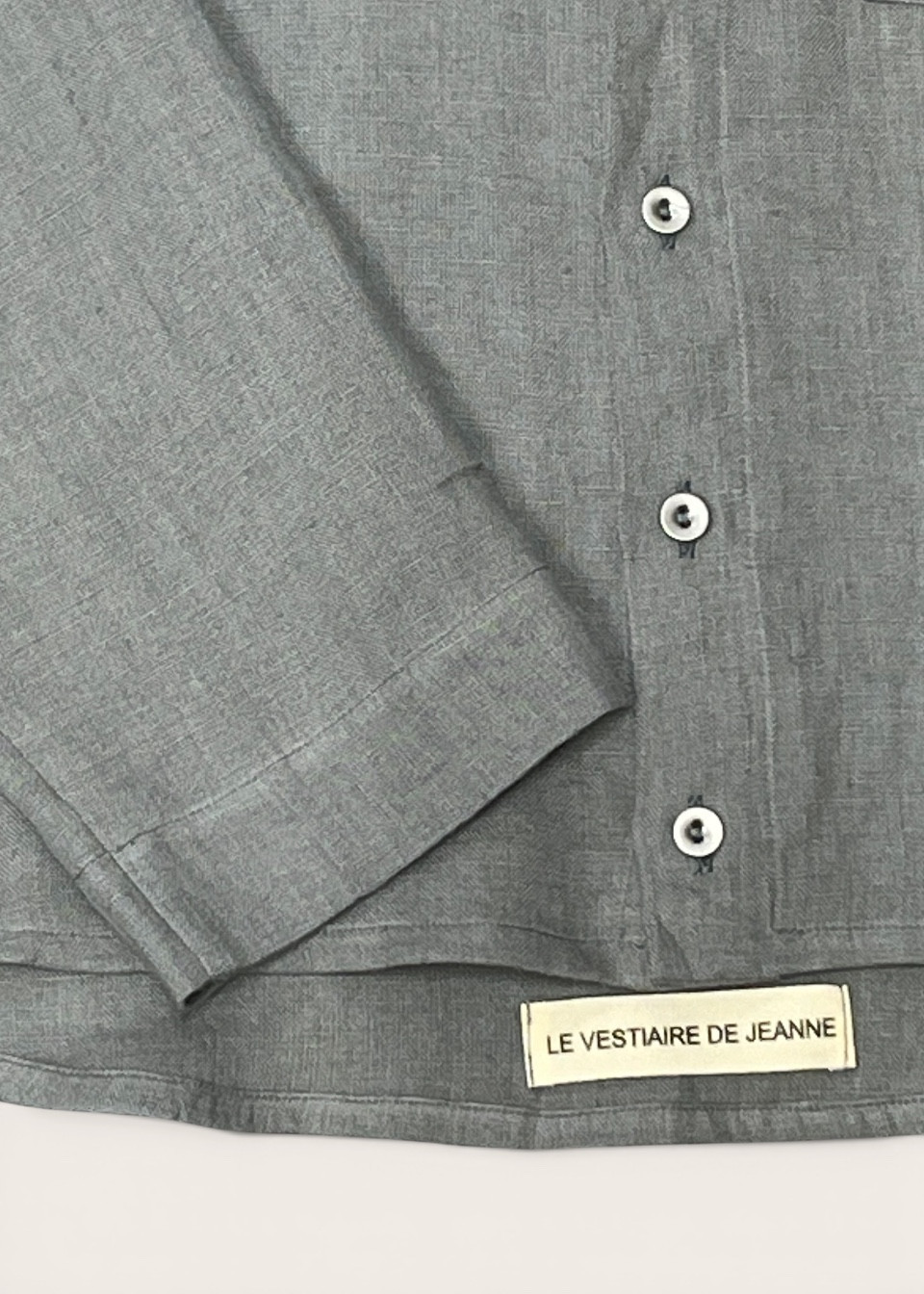 Chemise 09 en lin bleu orage  - LE VESTIAIRE DE JEANNE