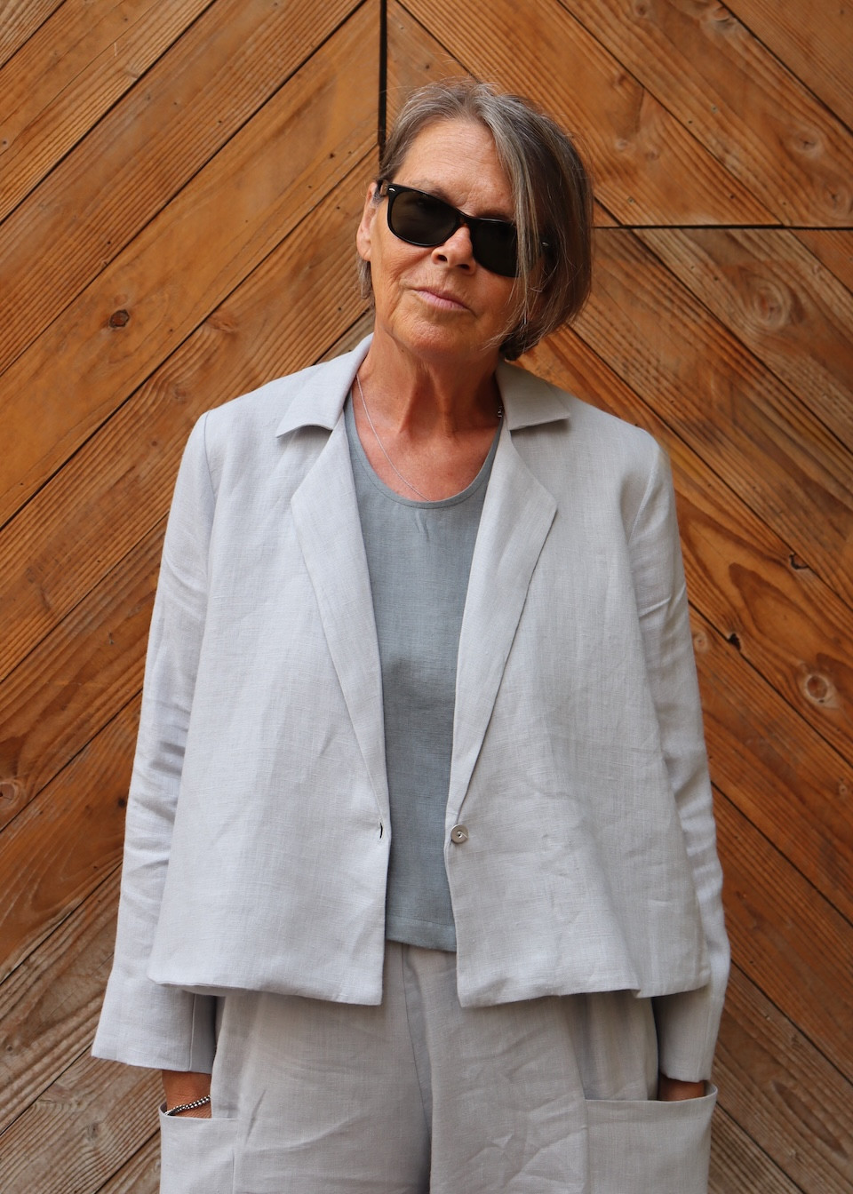 Pull 02, lin bleu orage - LE VESTIAIRE DE JEANNE