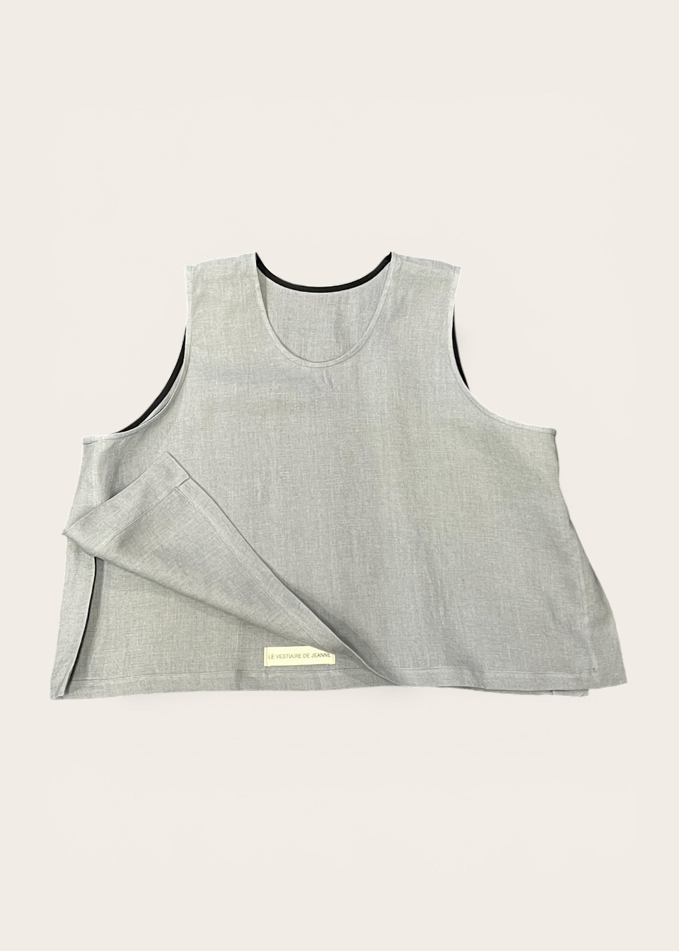 Pull 02, lin bleu orage - LE VESTIAIRE DE JEANNE