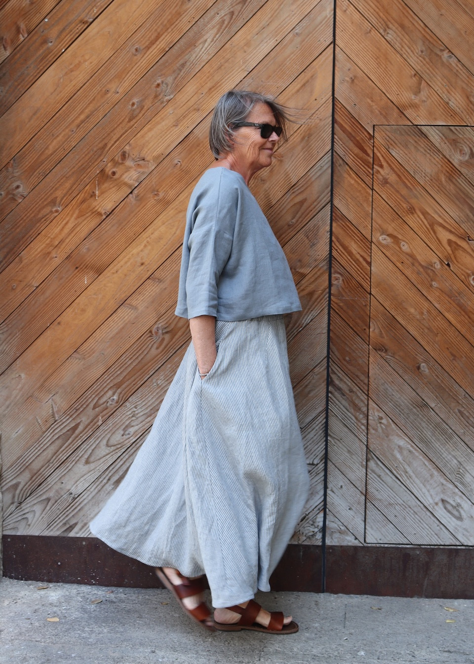 Pull 03 en lin bleu orage - LE VESTIAIRE DE JEANNE