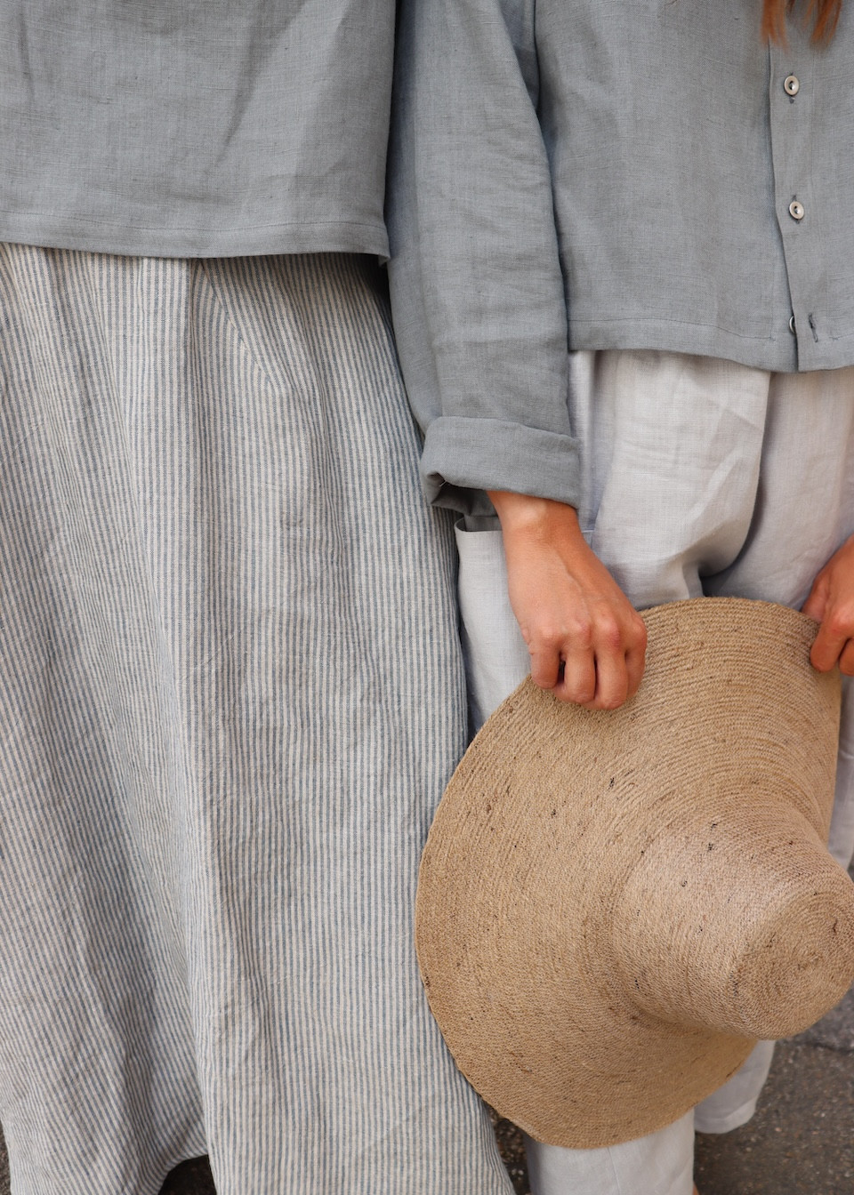 Jumper 03 in storm blue linen - LE VESTIAIRE DE JEANNE