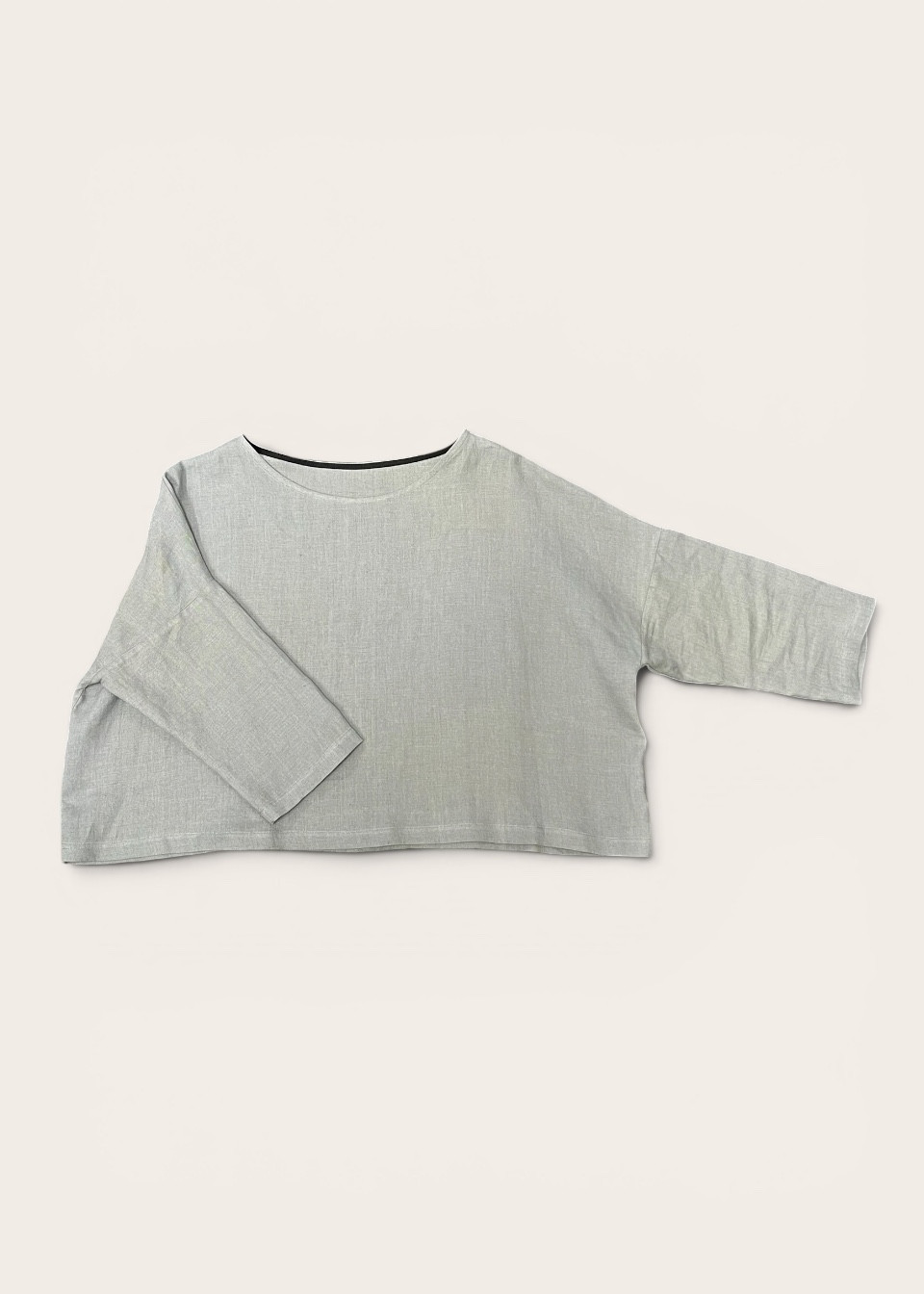 Jumper 03 in storm blue linen - LE VESTIAIRE DE JEANNE