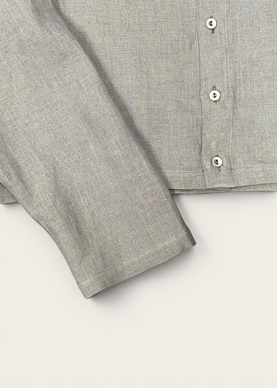 Cardigan 02 in storm blue linen - LE VESTIAIRE DE JEANNE