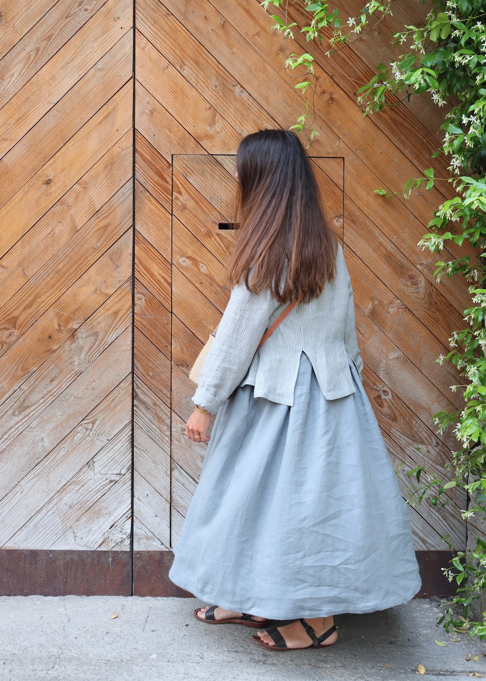 Robe 15 en lin bleu orage - LE VESTIAIRE DE JEANNE