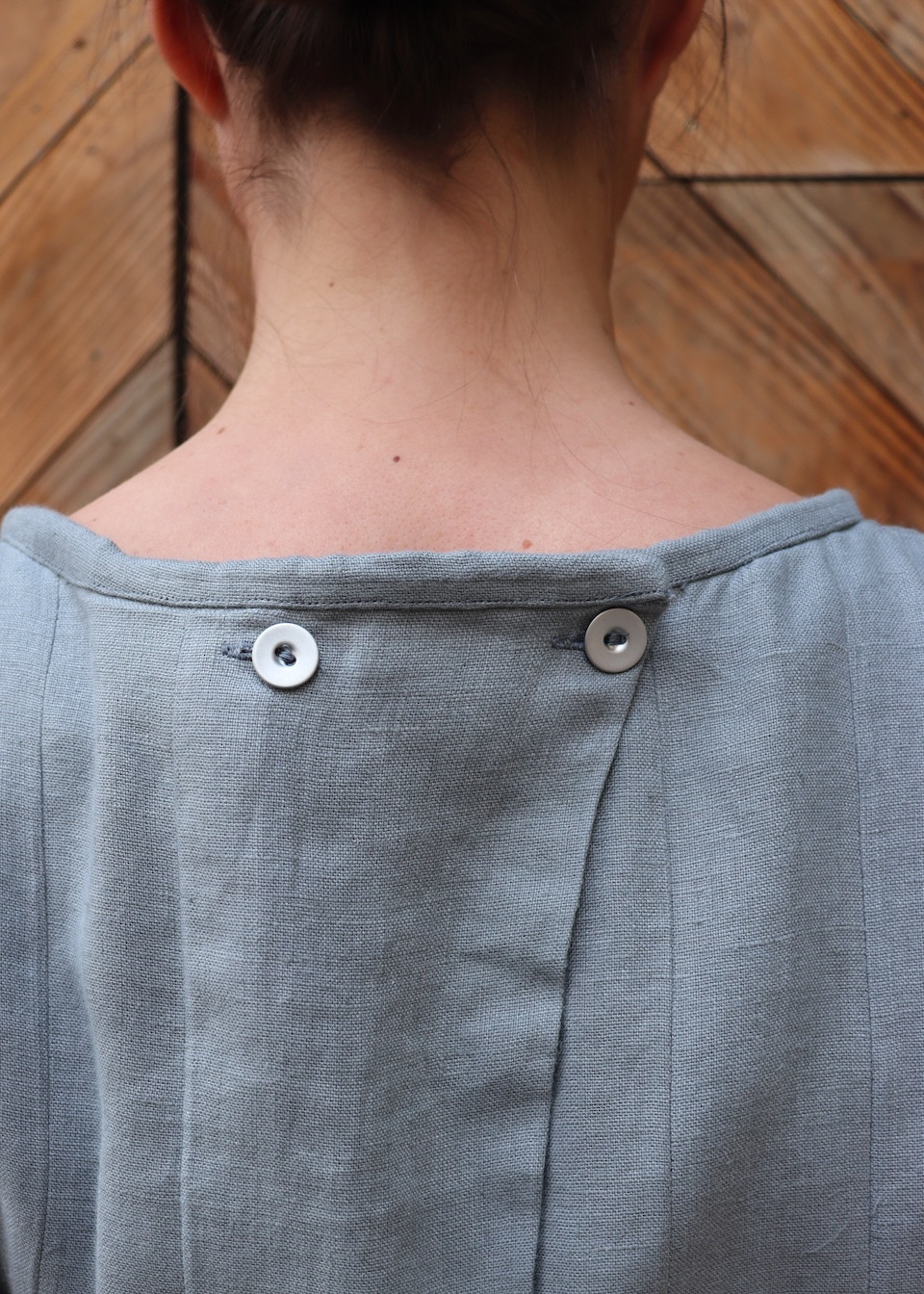 Robe 15 en lin bleu orage - LE VESTIAIRE DE JEANNE