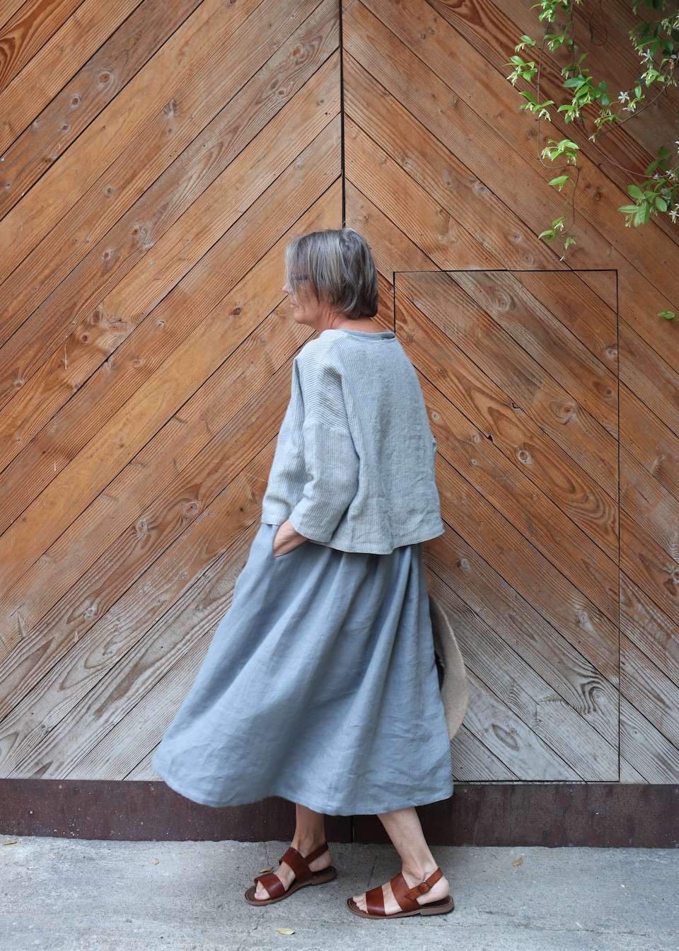 Robe 15 en lin bleu orage - LE VESTIAIRE DE JEANNE