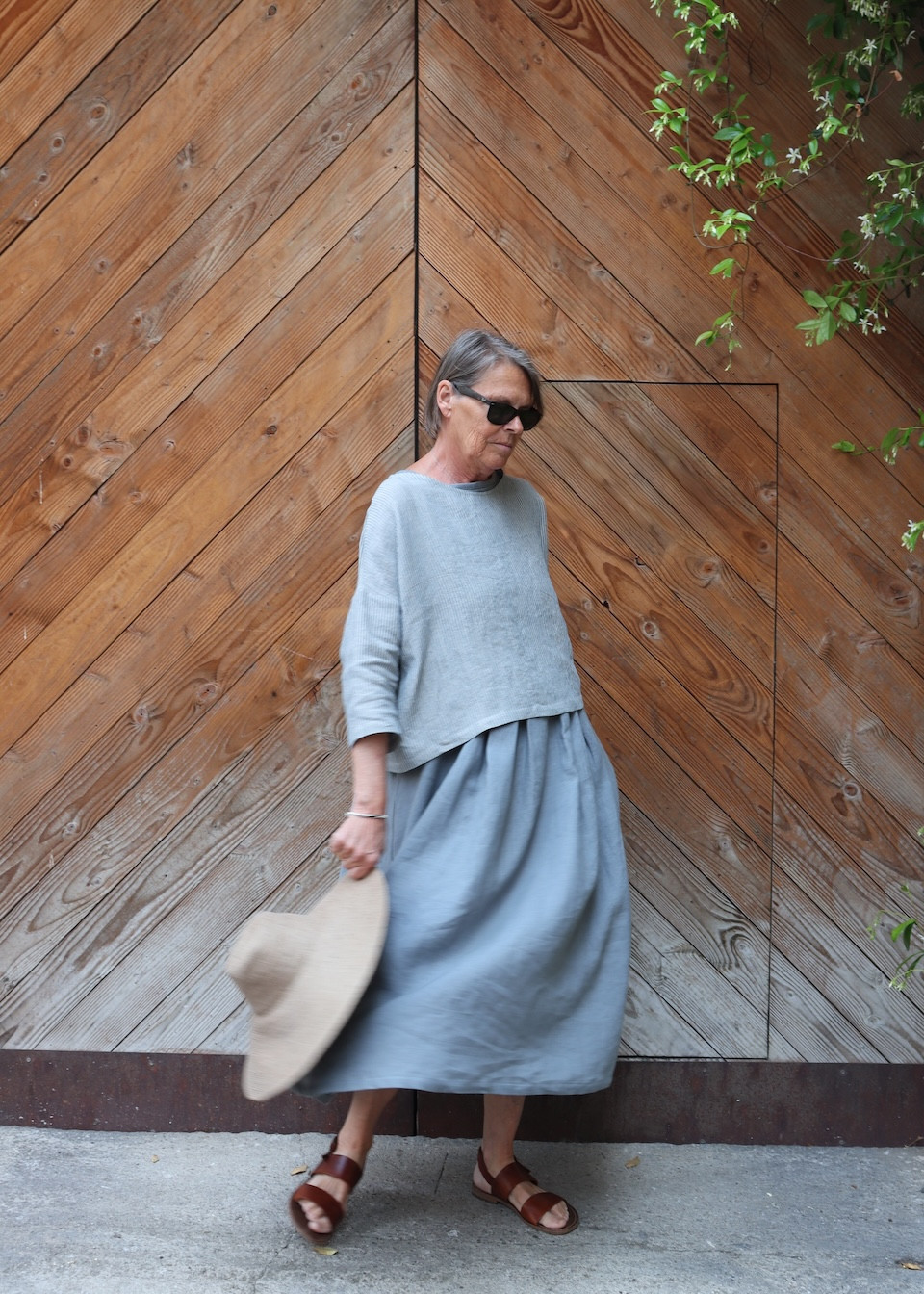 Robe 15 en lin bleu orage - LE VESTIAIRE DE JEANNE