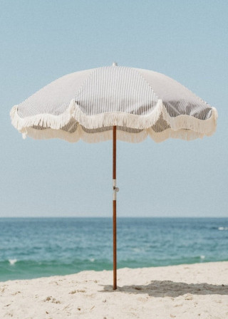Beach premium umbrella, navy stripes