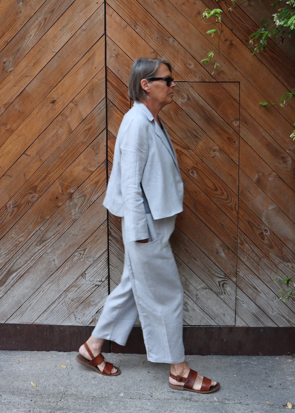 Pantalon 09 en lin gris nuage - LE VESTIAIRE DE JEANNE