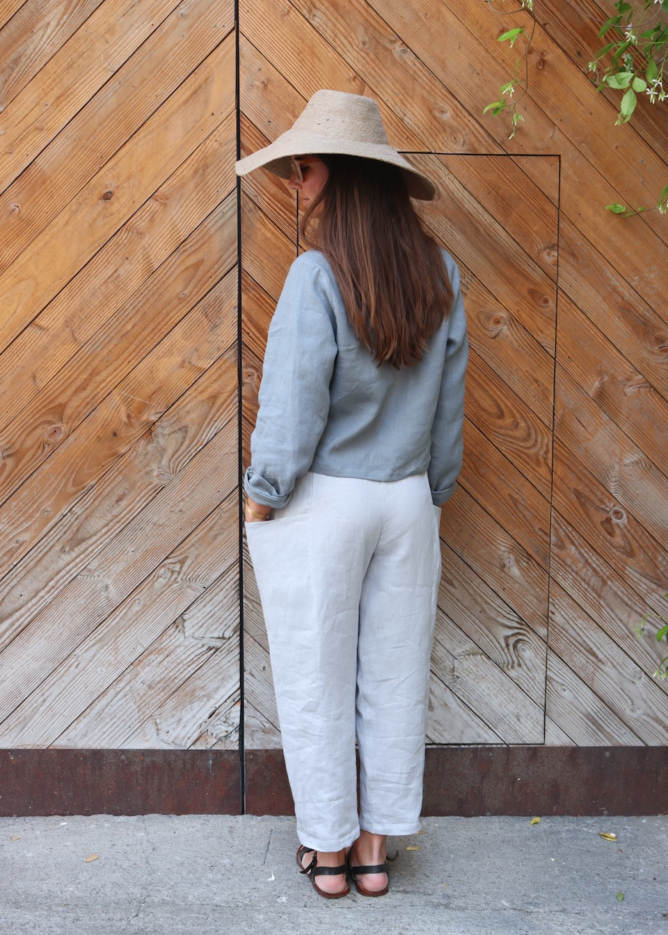 Pantalon 09 en lin gris nuage - LE VESTIAIRE DE JEANNE