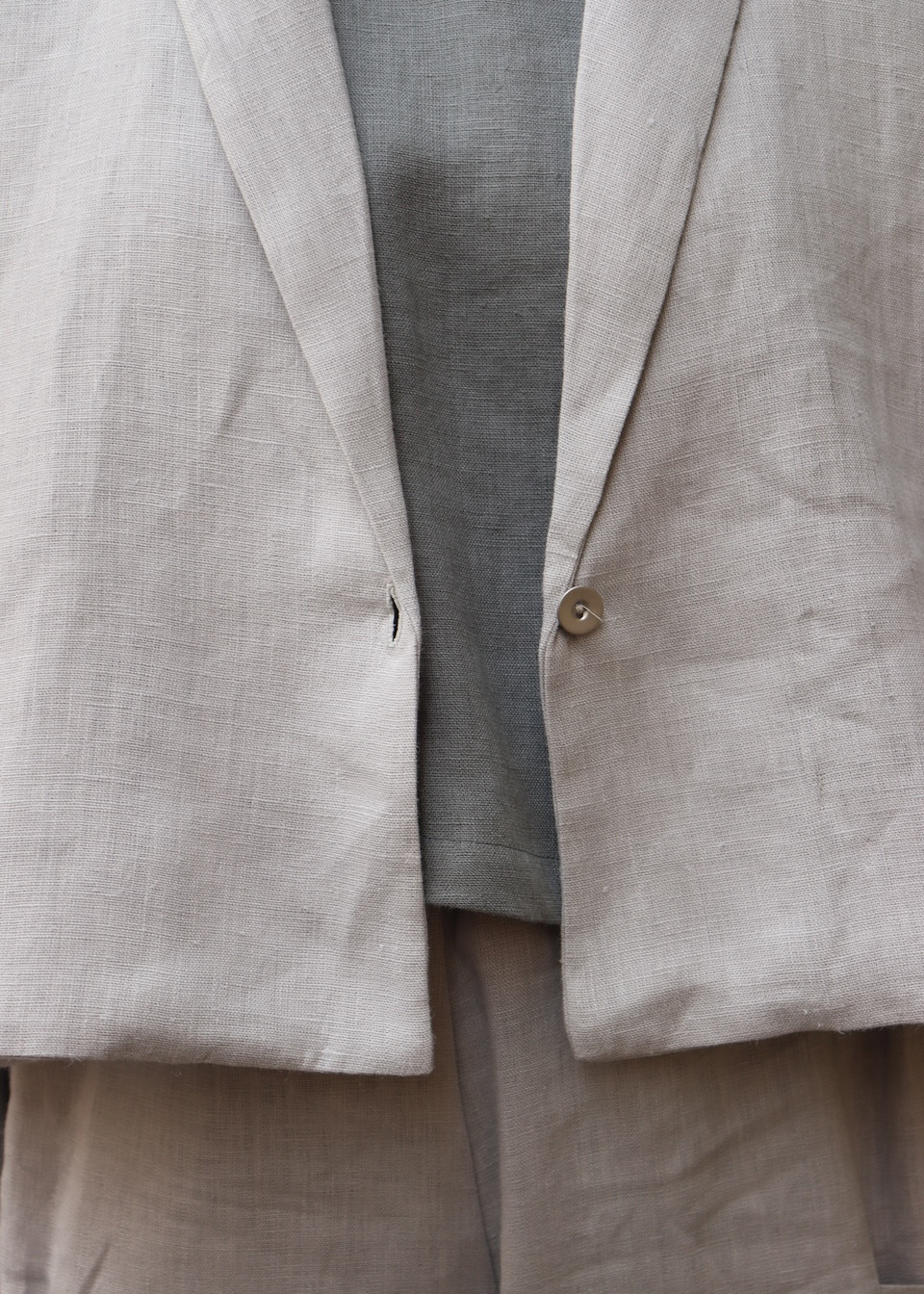 Veste 08, lin gris nuage - LE VESTIAIRE DE JEANNE