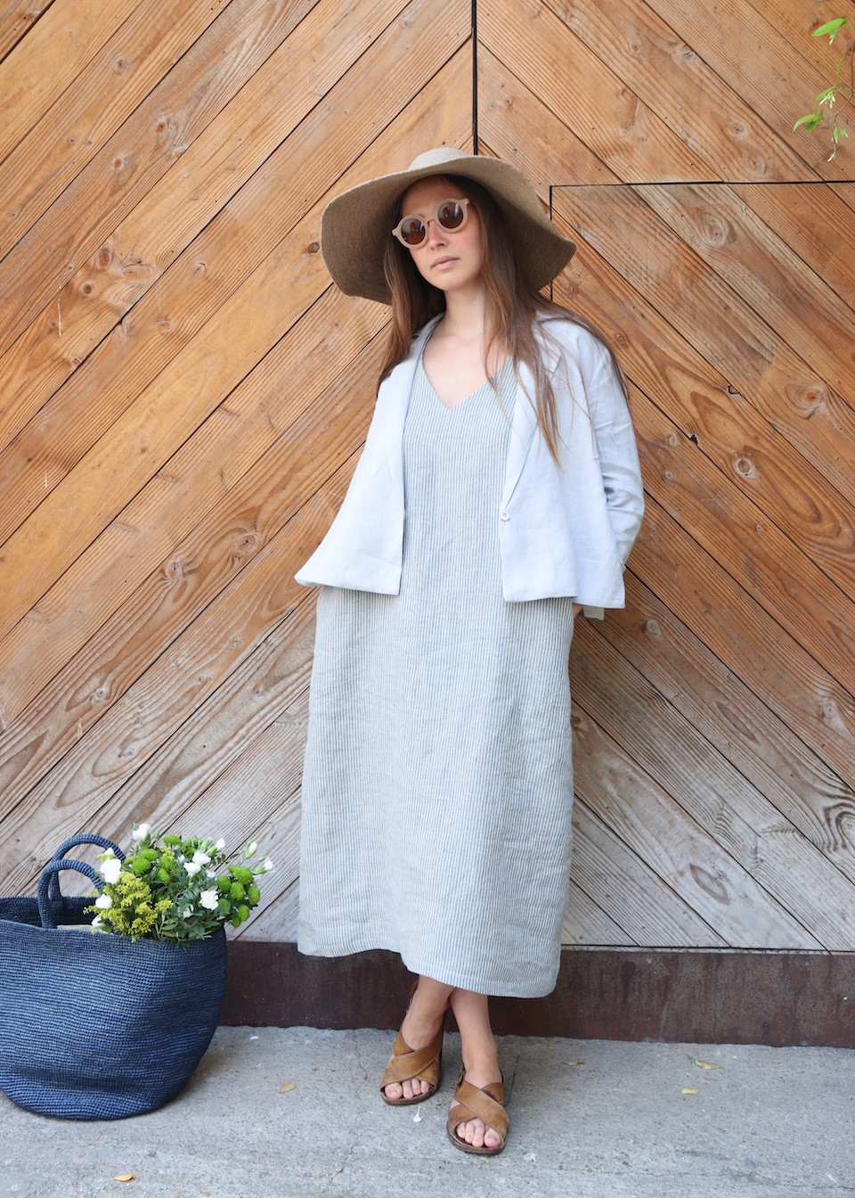 Jacket 08, cloud grey linen - LE VESTIAIRE DE JEANNE