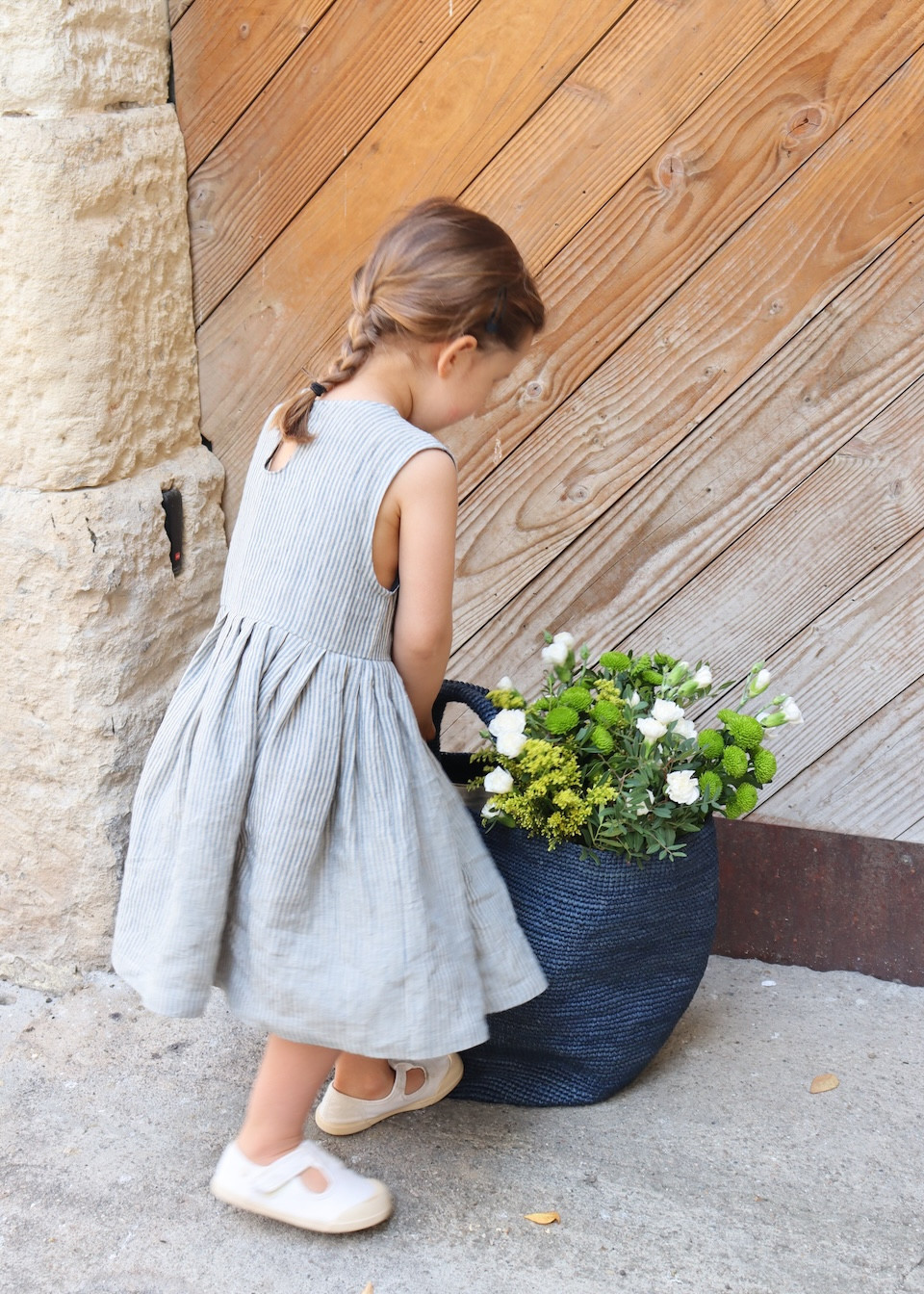 Robe à plis rayée pour enfant - LE VESTIAIRE DE JEANNE