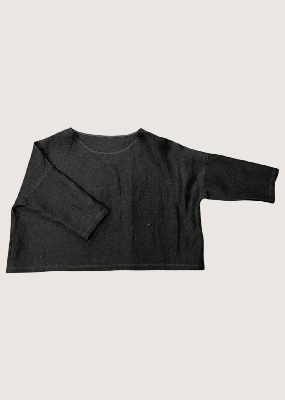 Jumper 03 in black linen - LE VESTIAIRE DE JEANNE