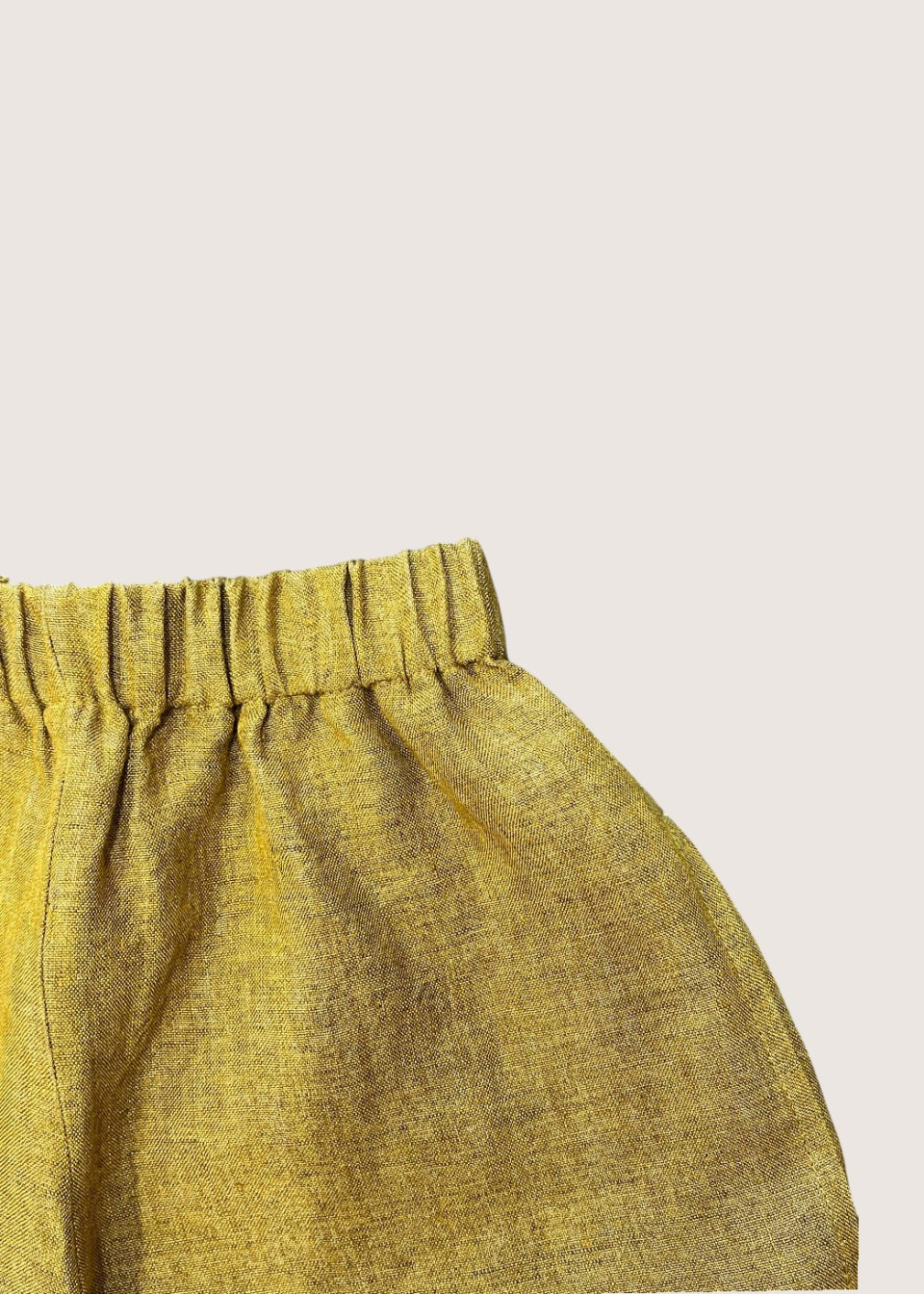 Kid trousers in mustard linen - LE VESTIAIRE DE JEANNE