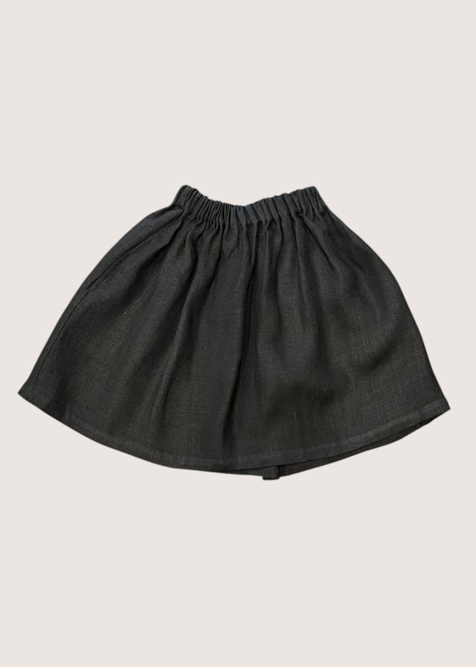 Kid skirt in black heavy linen - LE VESTIAIRE DE JEANNE