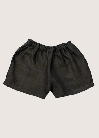 Short, black heavy linen