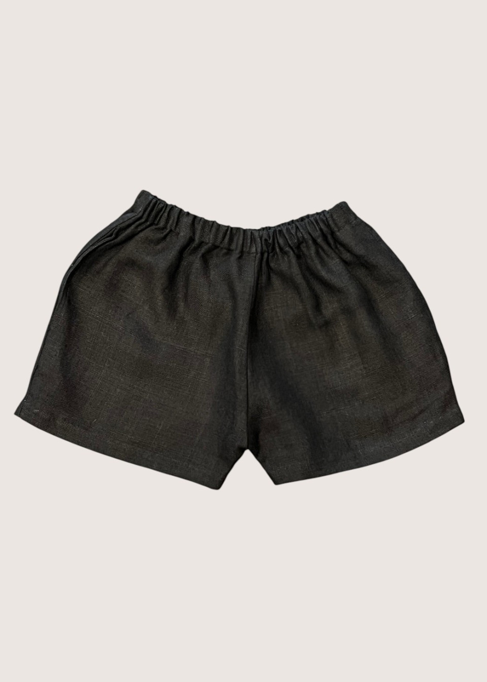 Short, black heavy linen
