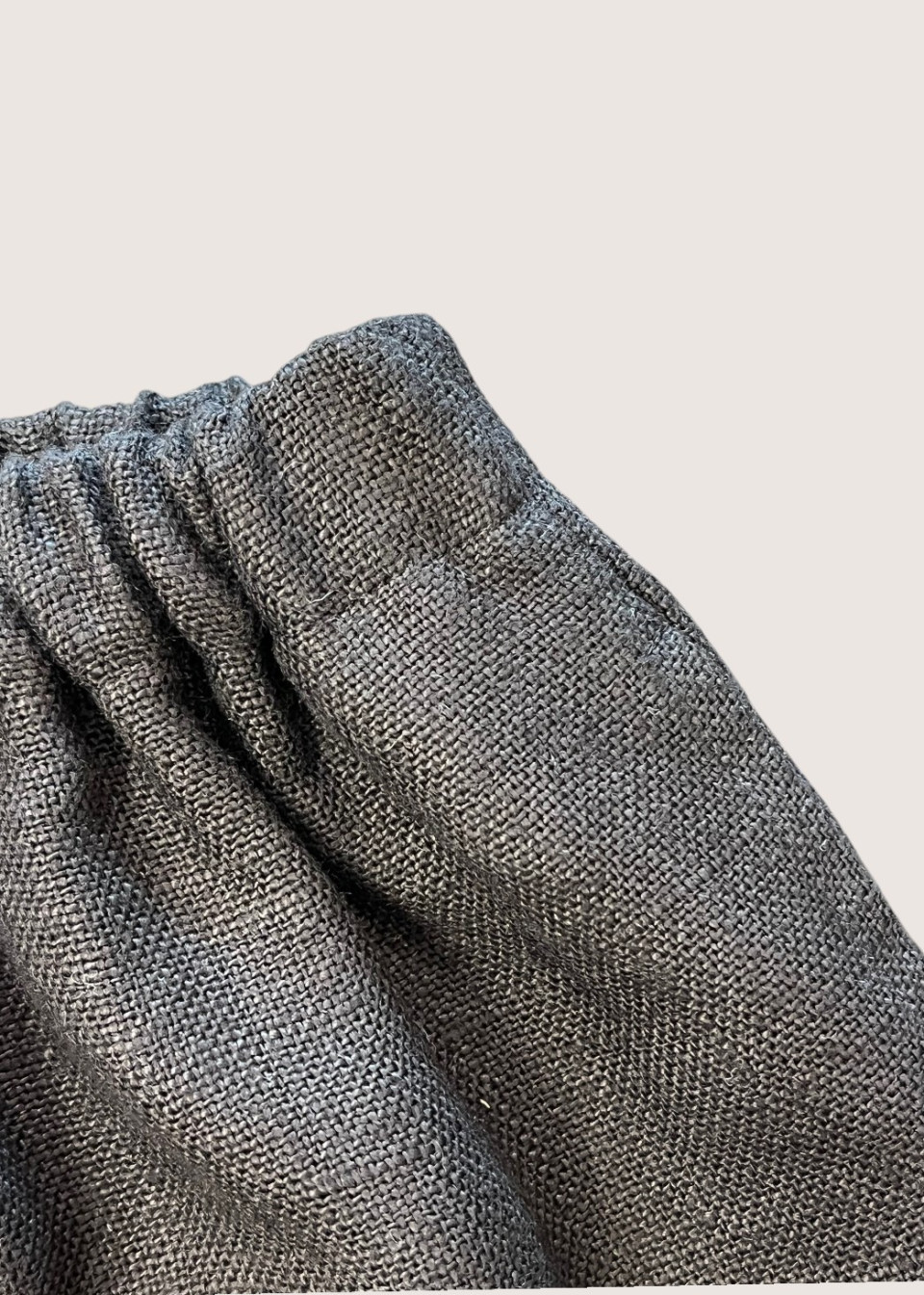 Short, black heavy linen