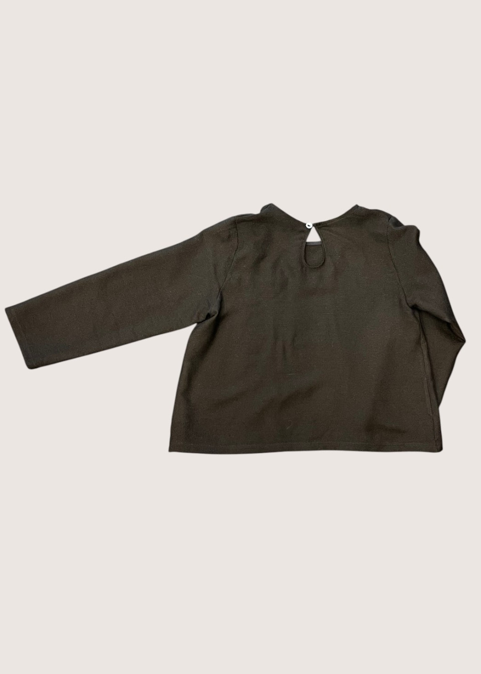 Long sleeves blouse, brown wool