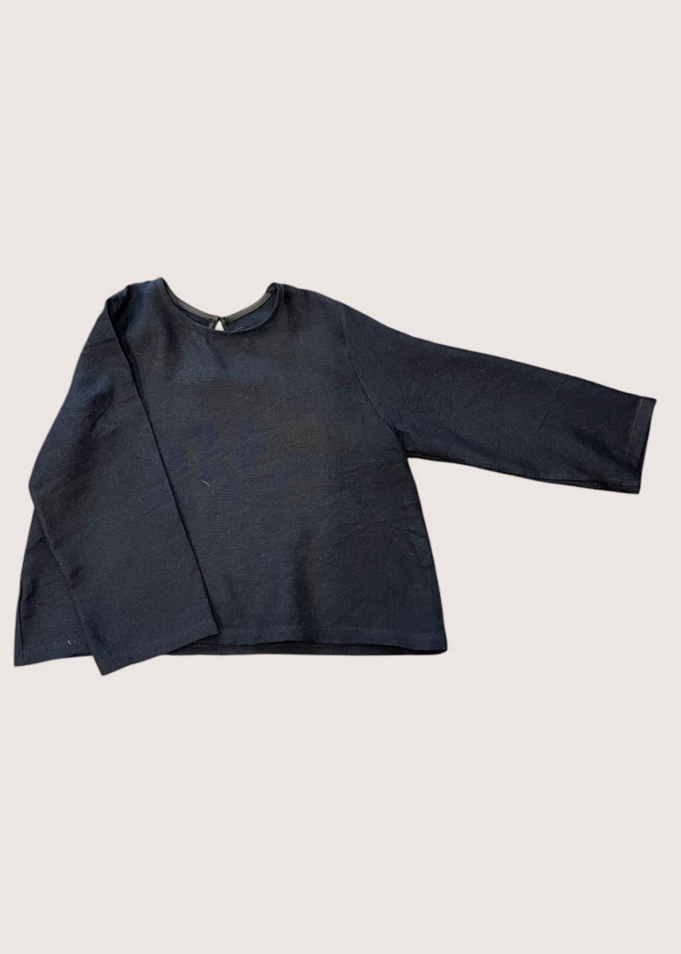 Blouse manches longues, lainage fin bleu