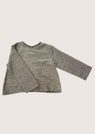 Blouse manches longues,  lainage fin beige