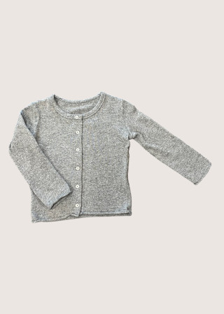 Gilet en maille gris clair pour enfant - LE VESTIAIRE DE JEANNE