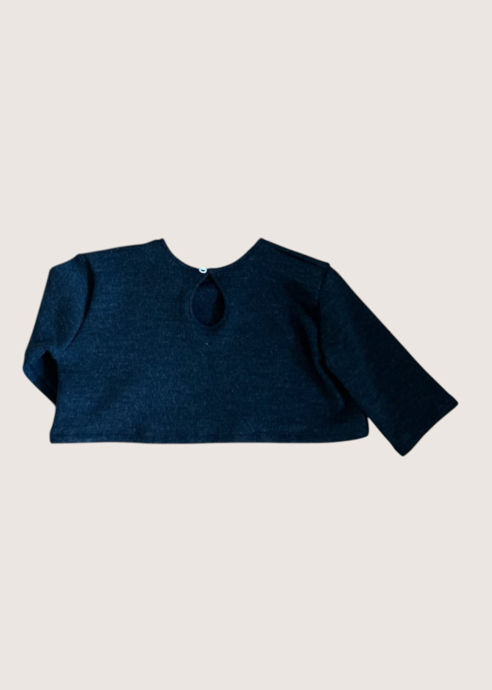 Pull court en jersey gris sombre - LE VESTIAIRE DE JEANNE