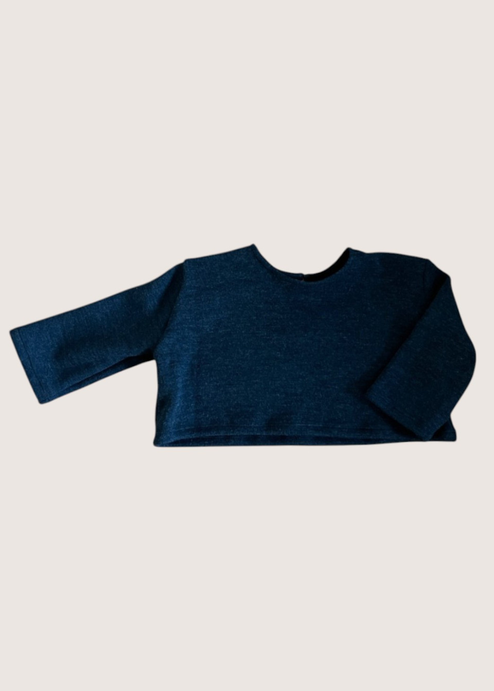 Pull court en jersey gris sombre - LE VESTIAIRE DE JEANNE