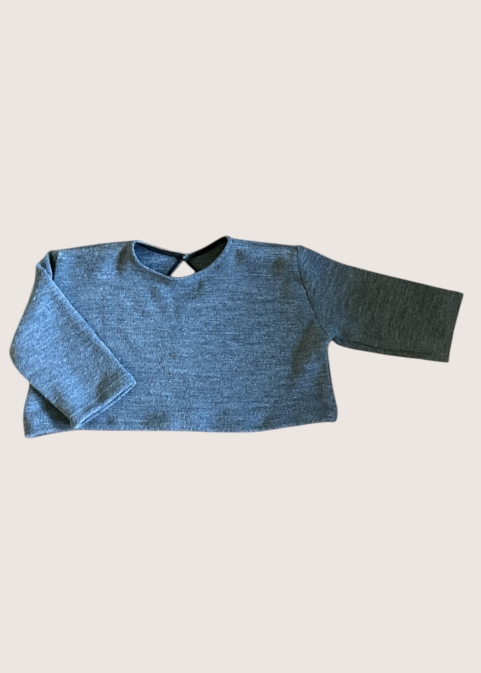 Pull court en jersey gris clair - LE VESTIAIRE DE JEANNE