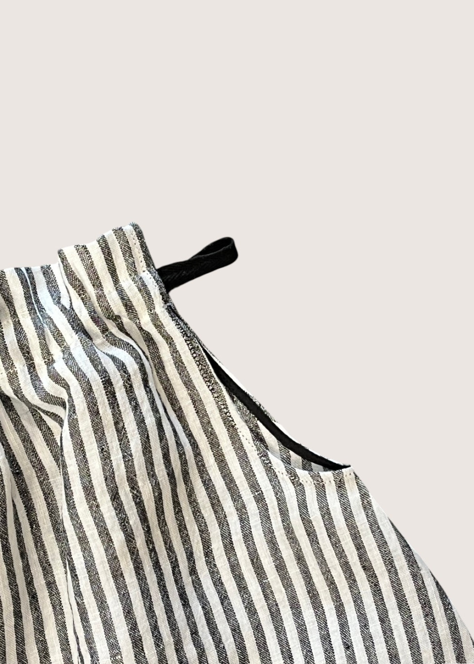Knotted blouse in light stripes linen - LE VESTIAIRE DE JEANNE