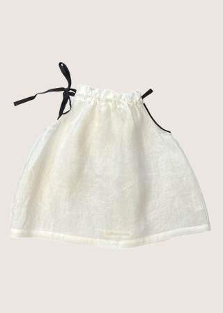 Knotted blouse in white linen - LE VESTIAIRE DE JEANNE
