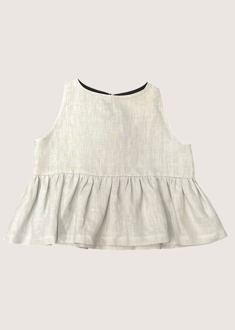 Sleeveless pleated blouse, white linen - LE VESTIAIRE DE JEANNE