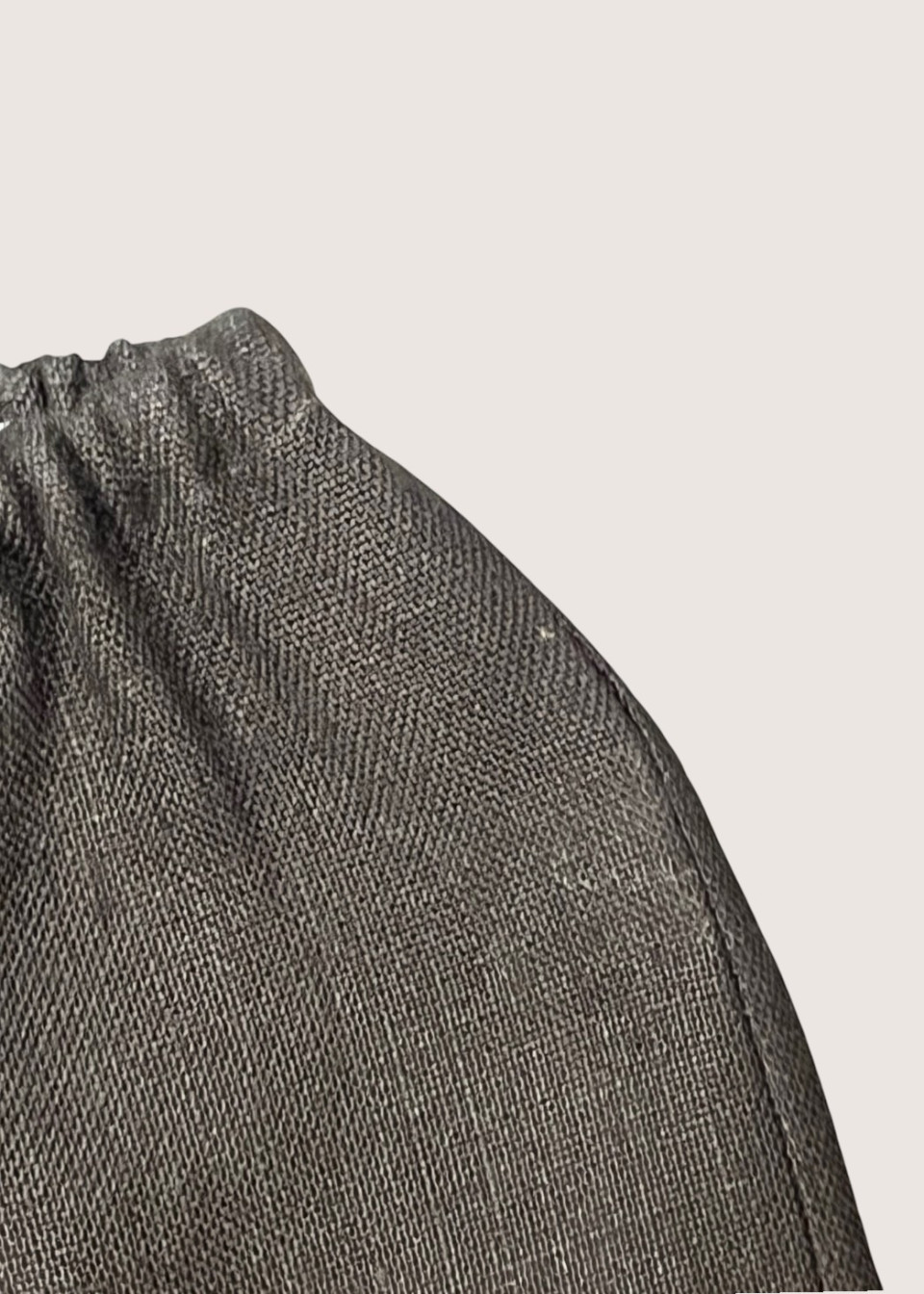 Pantalon sarouel, lin épais noir