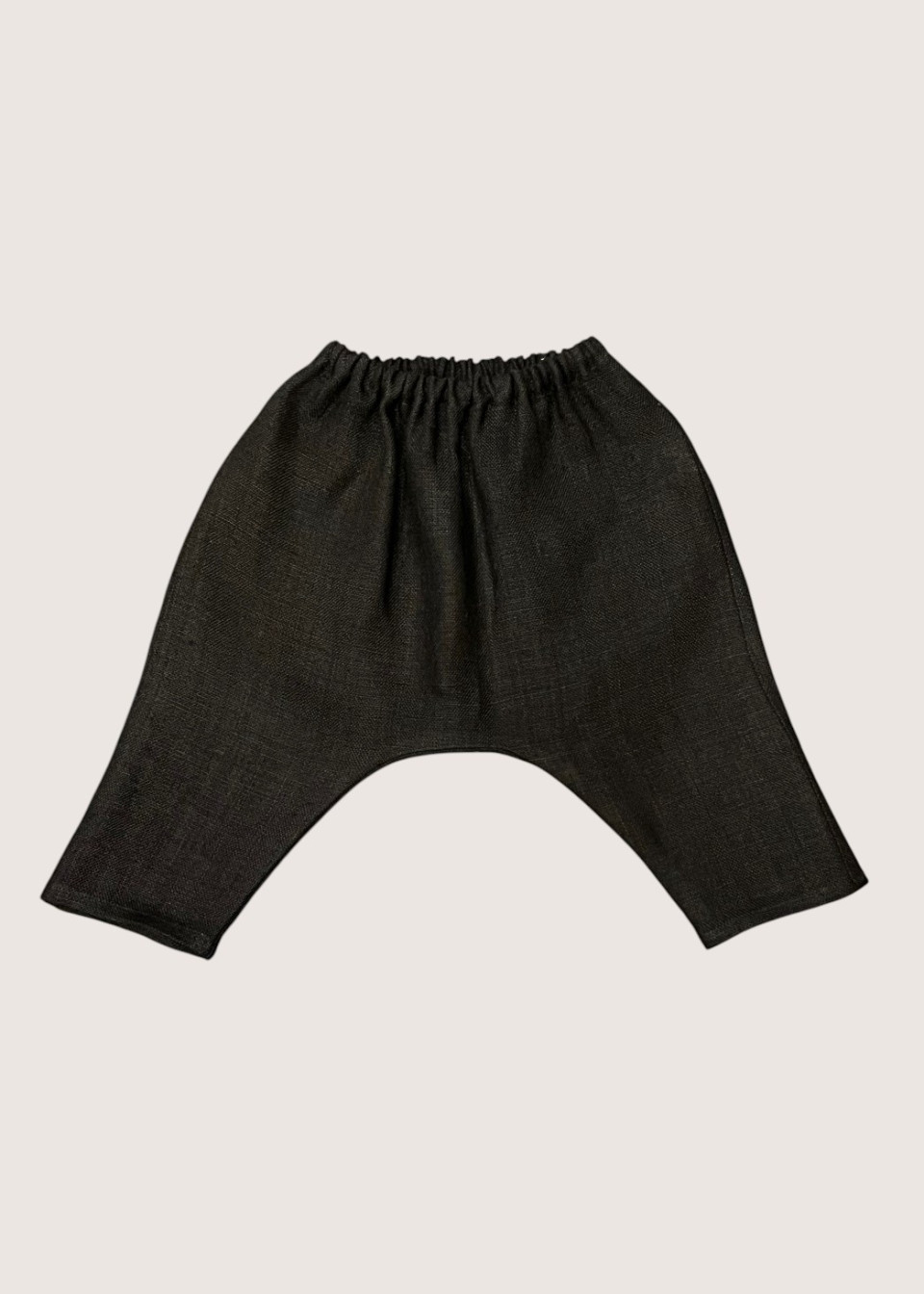 Pantalon sarouel, lin épais noir