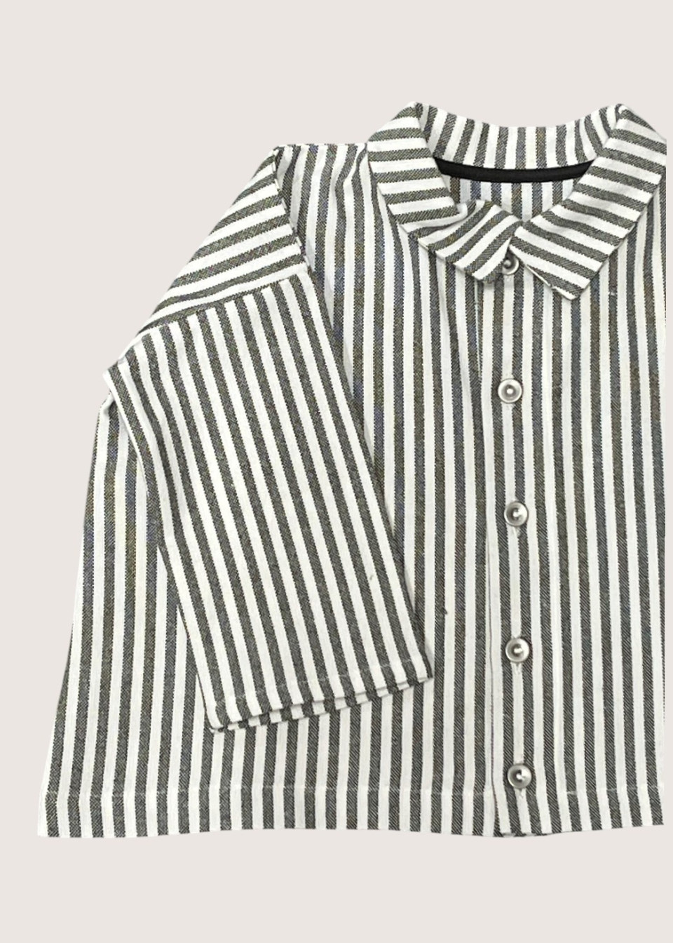 Unisex shirt for babies, white stripes cotton