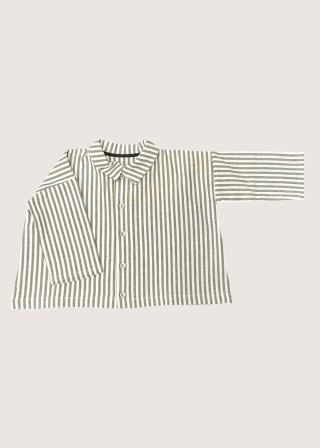 Unisex shirt for babies, white stripes cotton