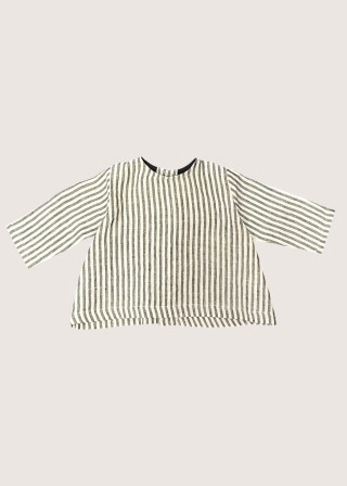 Long sleeves blouse, light stripes linen