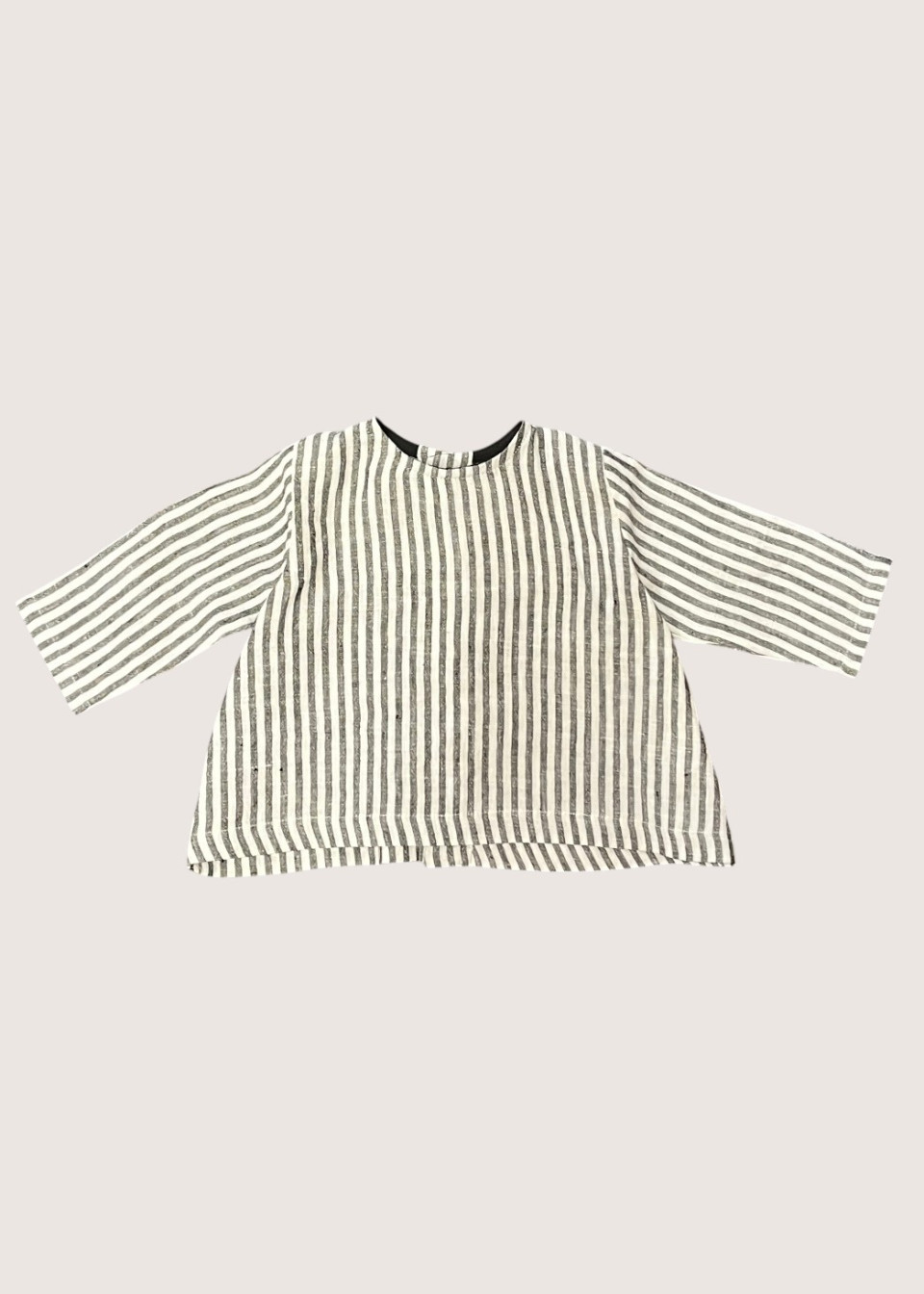 Long sleeves blouse, light stripes linen