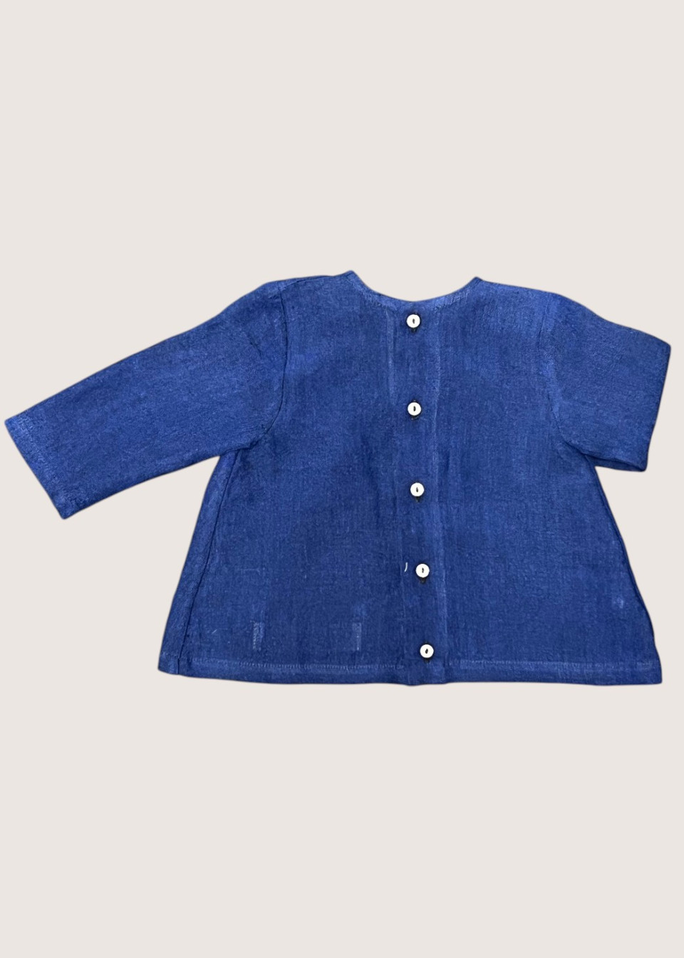Long sleeves blouse, blue linen