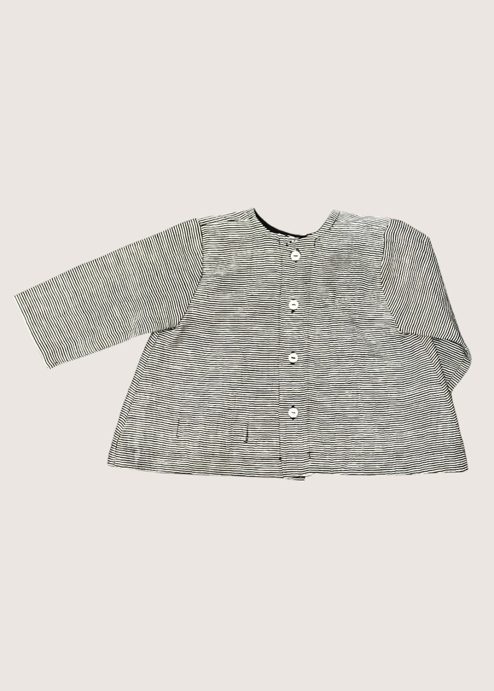 Long sleeves blouse, fine stripes linen