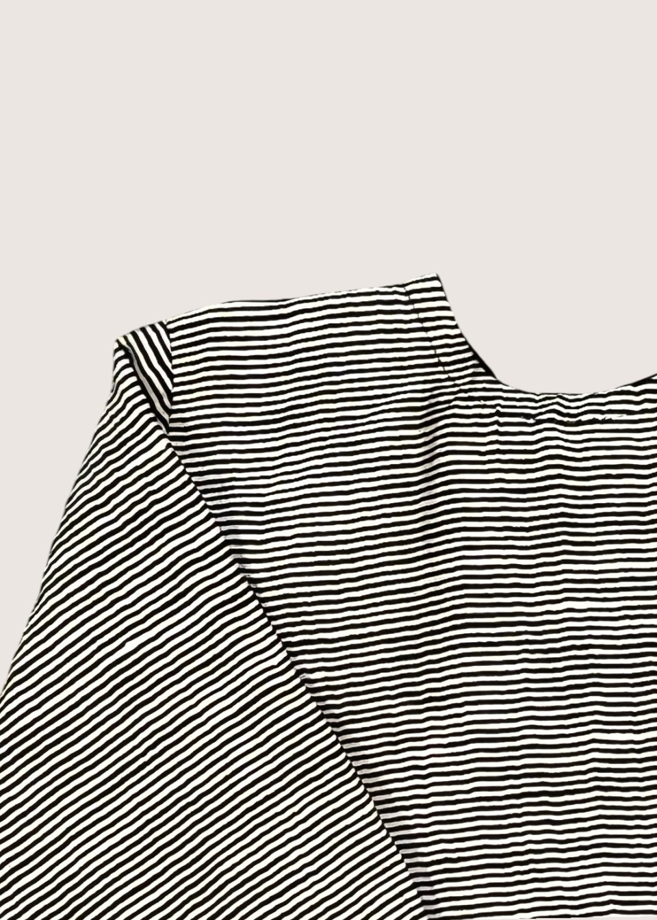 Blouse manches longues, lin rayures fines