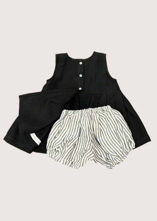 Sleeveless pleated dress for baby - LE VESTIAIRE DE JEANNE