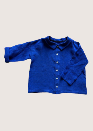 Unisex shirt for babies, blue linen