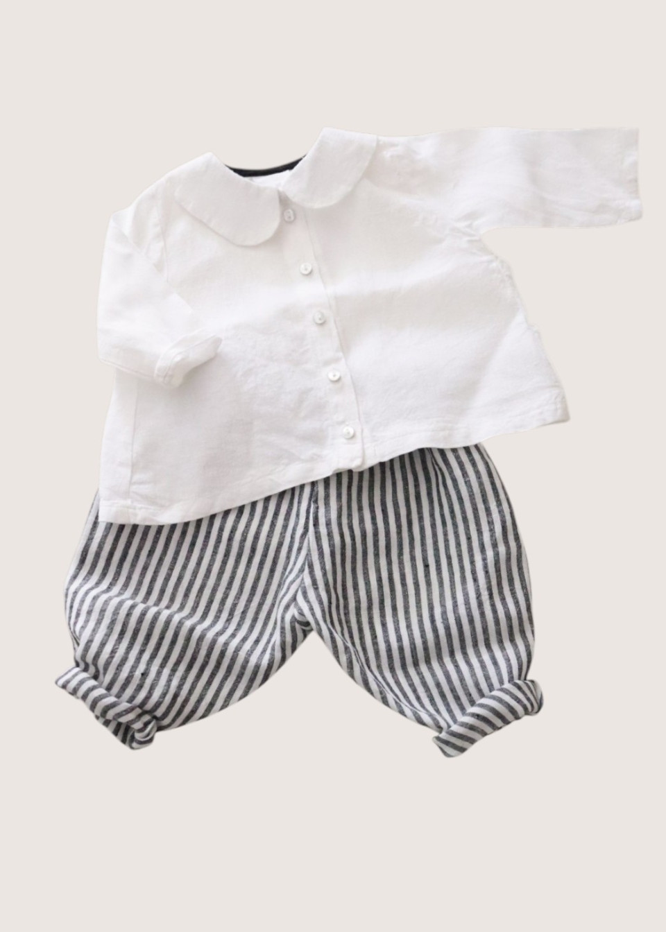 Classic trousers, light stripes linen