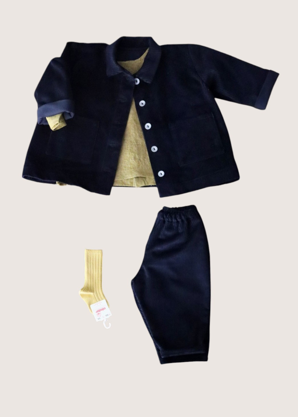 Classic trousers, night blue corduroy