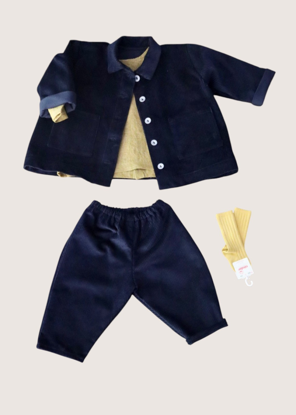 Classic trousers, night blue corduroy
