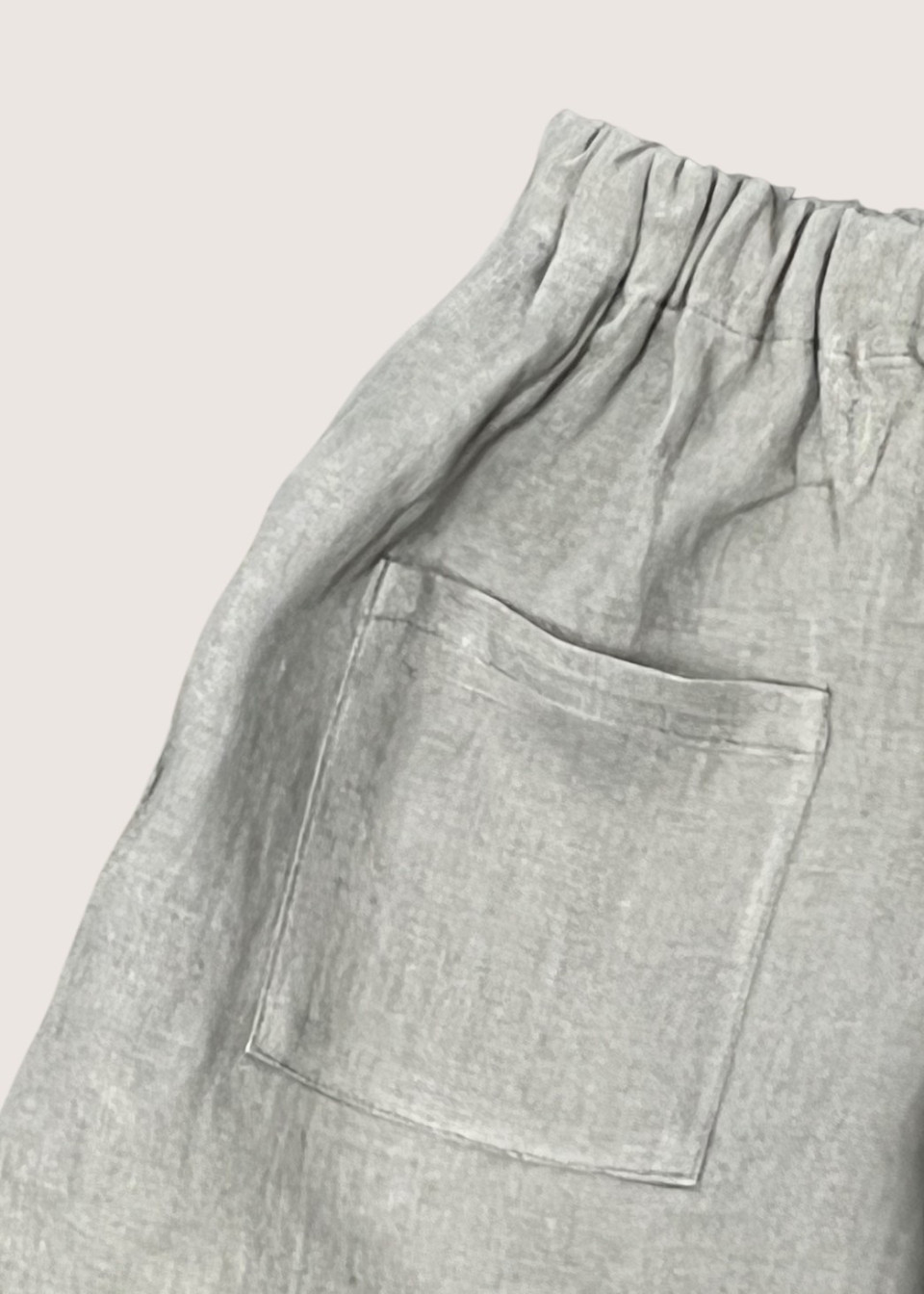 Wide trousers kids, storm blue linen - LE VESTIAIRE DE JEANNE